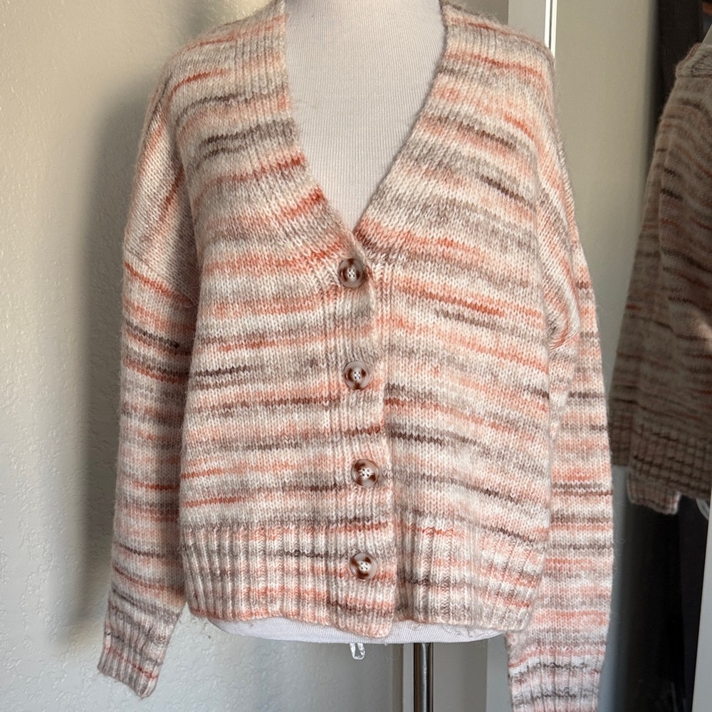 Striped Button-Up Women's Sweater
